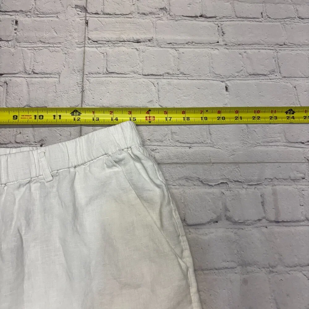 Quince Women 100% European Linen Pants Size Large White SP25 C134 -30